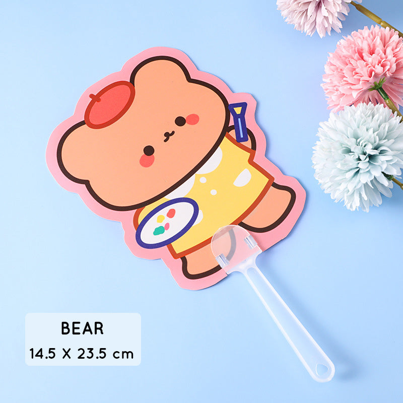Kipas Tangan Karakter Kartun Lucu Hand Fan Cute Capybara Panda Animal Cartoon