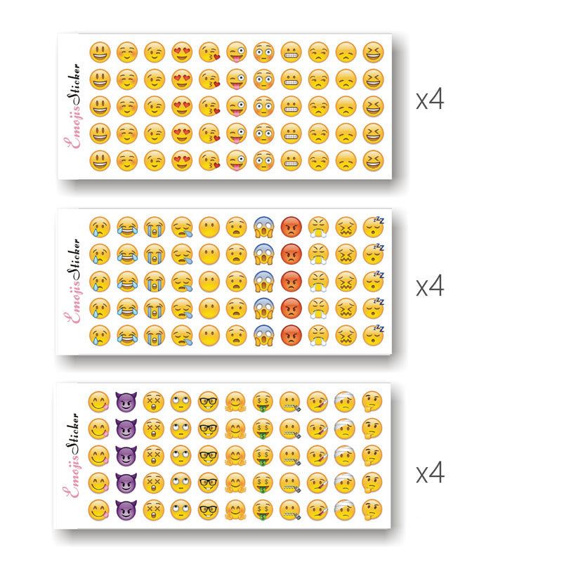 Stiker Emoji Ekpresi Kartun Emoticon 12 lembar