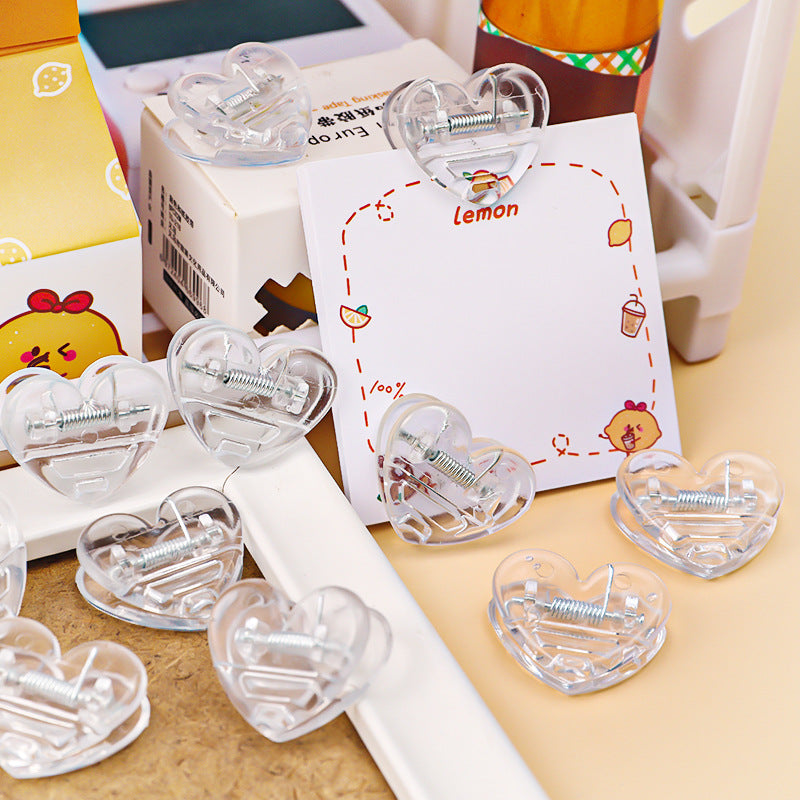 Paper Clip Transparant Heart Love Hati Klip Transparan Penjepit Kertas Folder