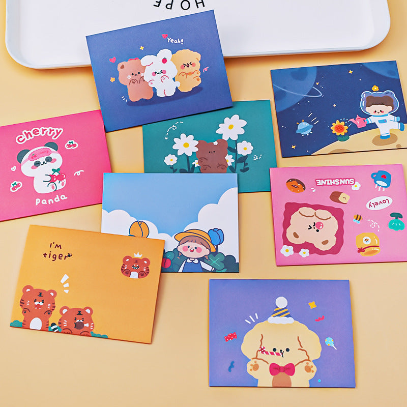 Kartu Ucapan Mini Lipat Greeting Card Karakter Lucu