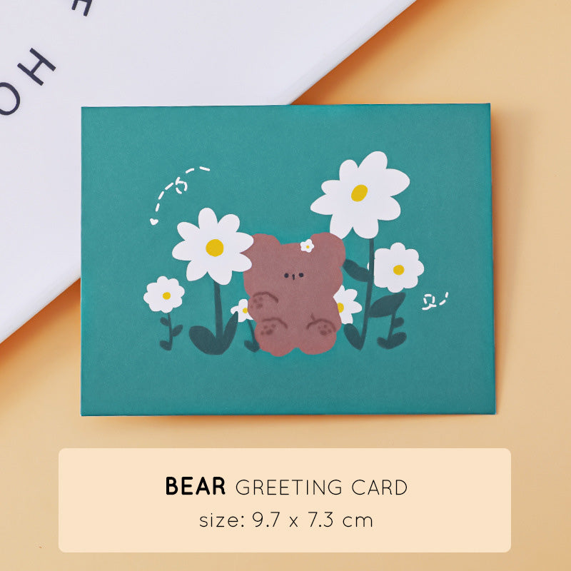 Kartu Ucapan Mini Lipat Greeting Card Karakter Lucu