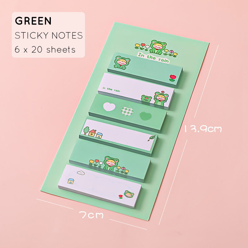 Sticky Notes Post It Memo Pad Catatan Bookmark Penanda Buku Set 6 in 1