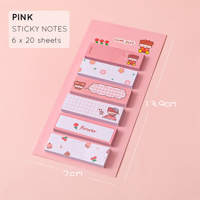 Sticky Notes Post It Memo Pad Catatan Bookmark Penanda Buku Set 6 in 1