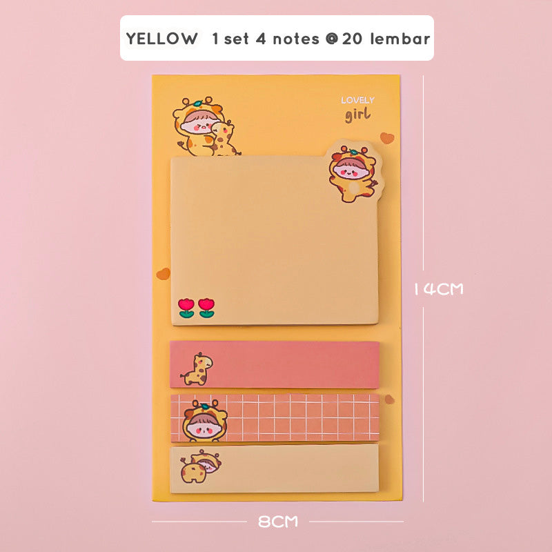 Sticky Notes 80 Lembar Karakter Kartun Lucu Capybara Memo dan Bookmark
