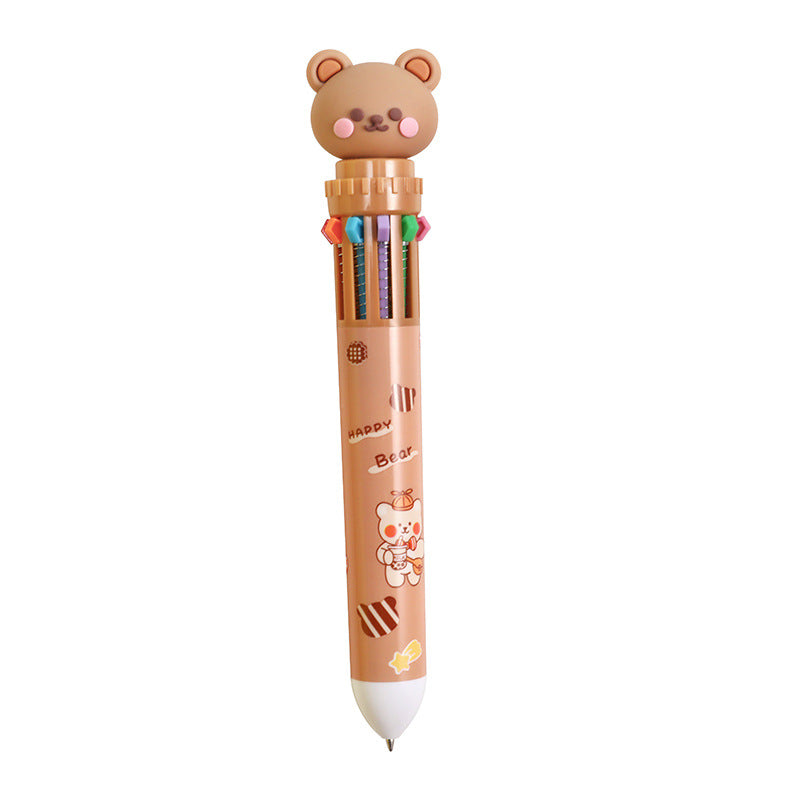 Bolpoin Pulpen Kombinasi 10 Warna Motif Karakter Kartun Lucu