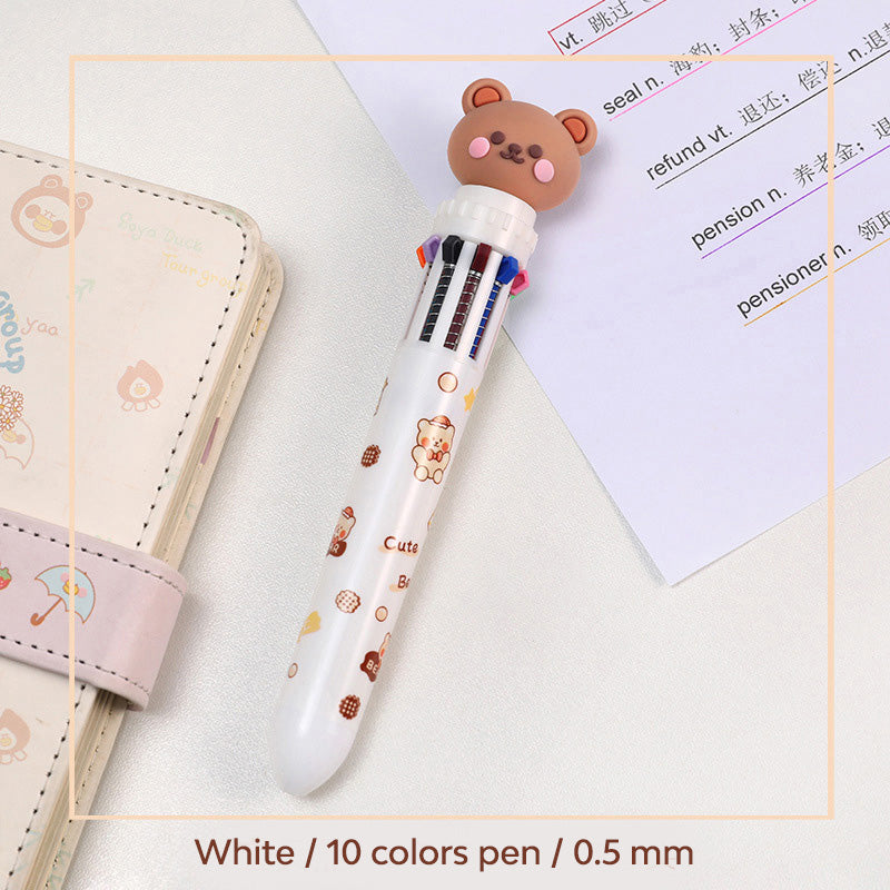 Bolpoin Pulpen Kombinasi 10 Warna Motif Karakter Kartun Lucu