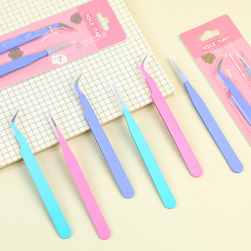 Tweezer Sticker Pinset Bengkok Lurus Lengkung Stiker Jurnal DIY Scrapbook