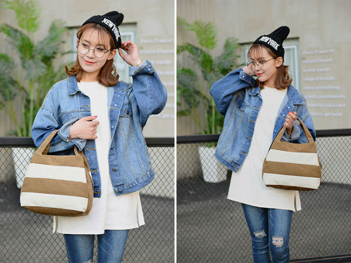 White Stripes Handbag