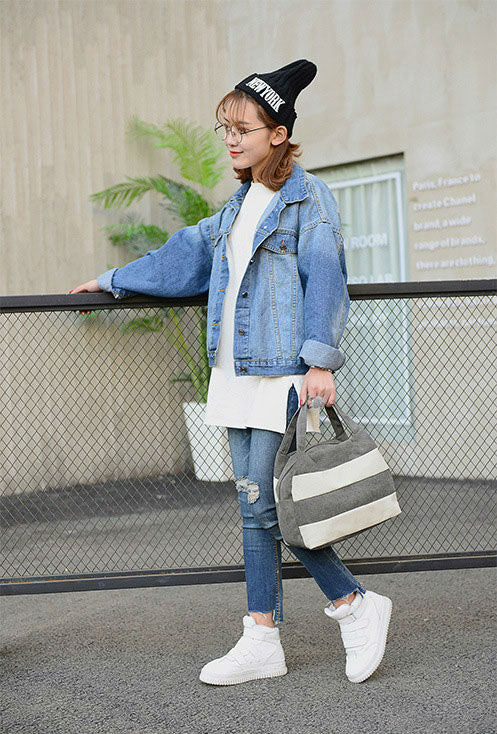 White Stripes Handbag