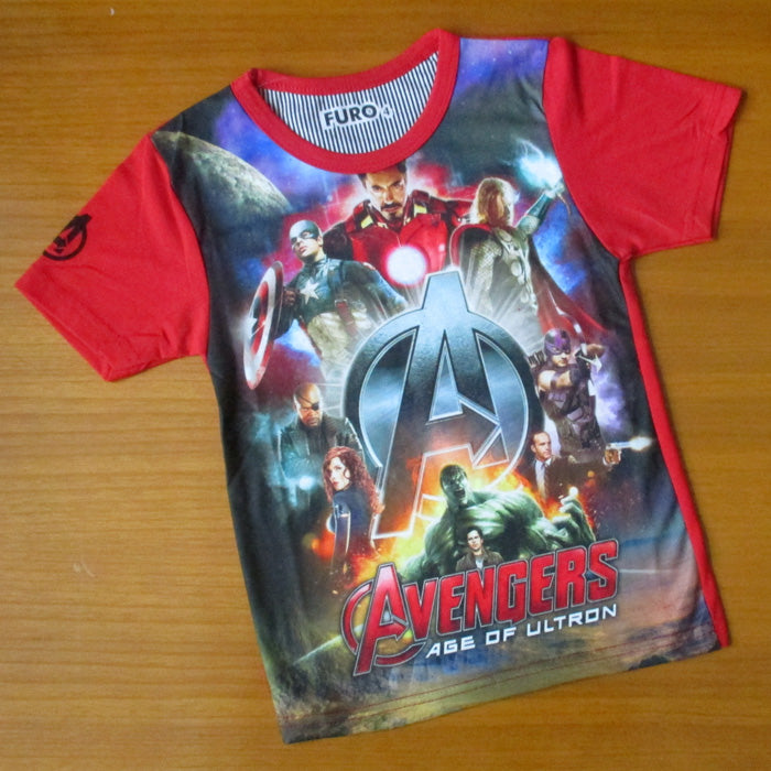 Boy Furo Avengers Red T-Shirt
