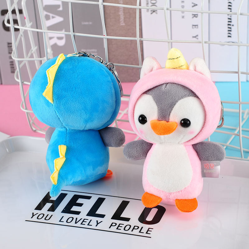 Gantungan Kunci Boneka Penguin Topi Kostum