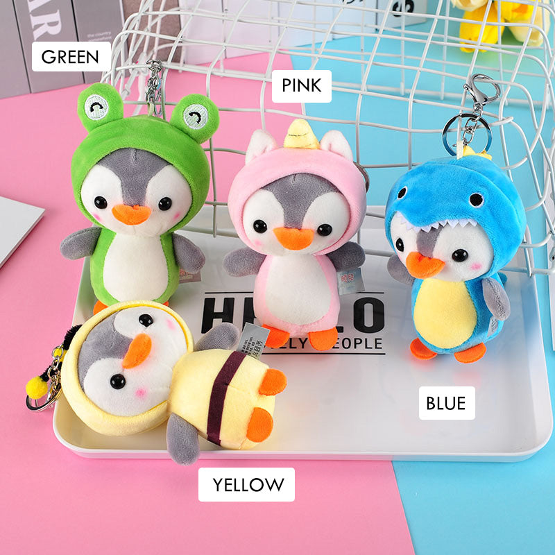 Gantungan Kunci Boneka Penguin Topi Kostum