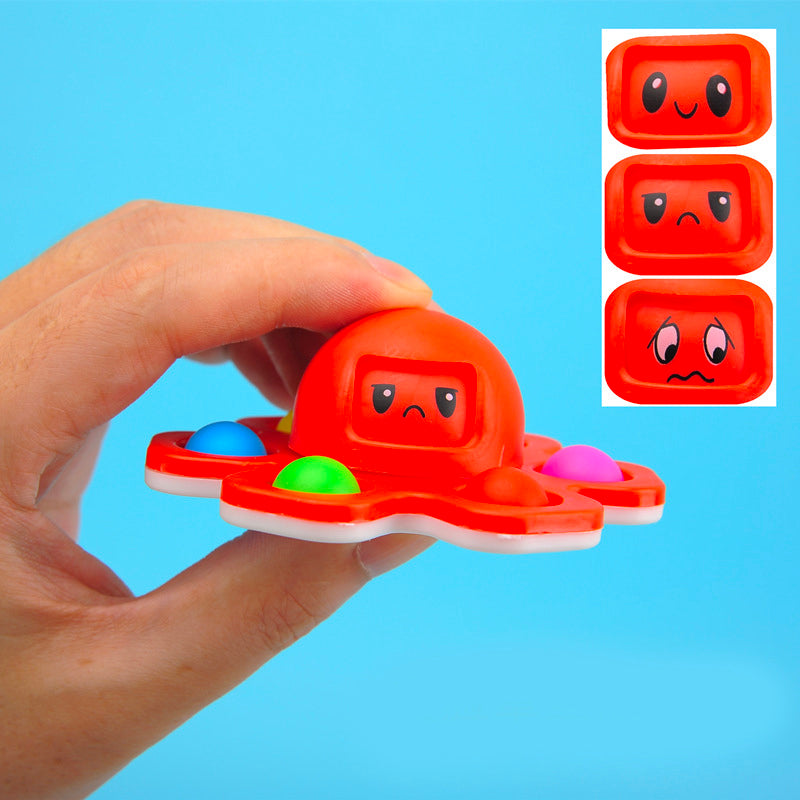 Mainan Gurita Fidget Spinner Pop It 3 Wajah Anti Stress