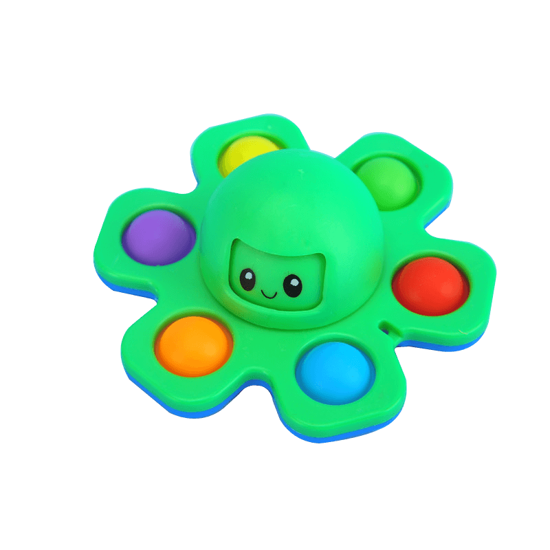 Mainan Gurita Fidget Spinner Pop It 3 Wajah Anti Stress