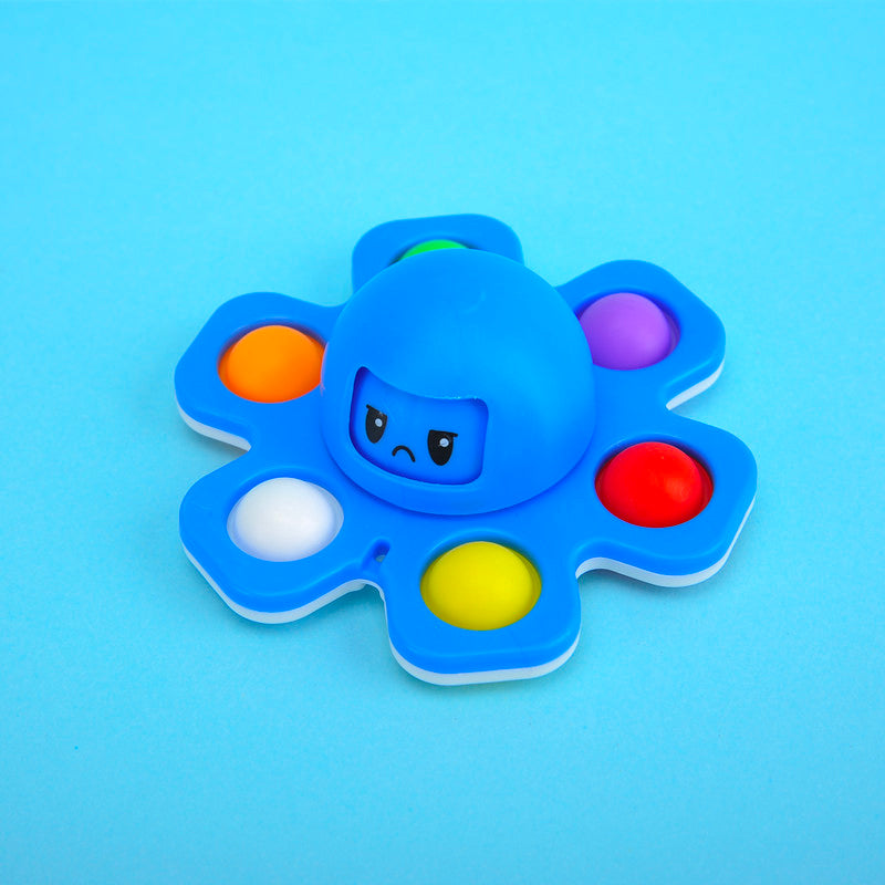 Mainan Gurita Fidget Spinner Pop It 3 Wajah Anti Stress