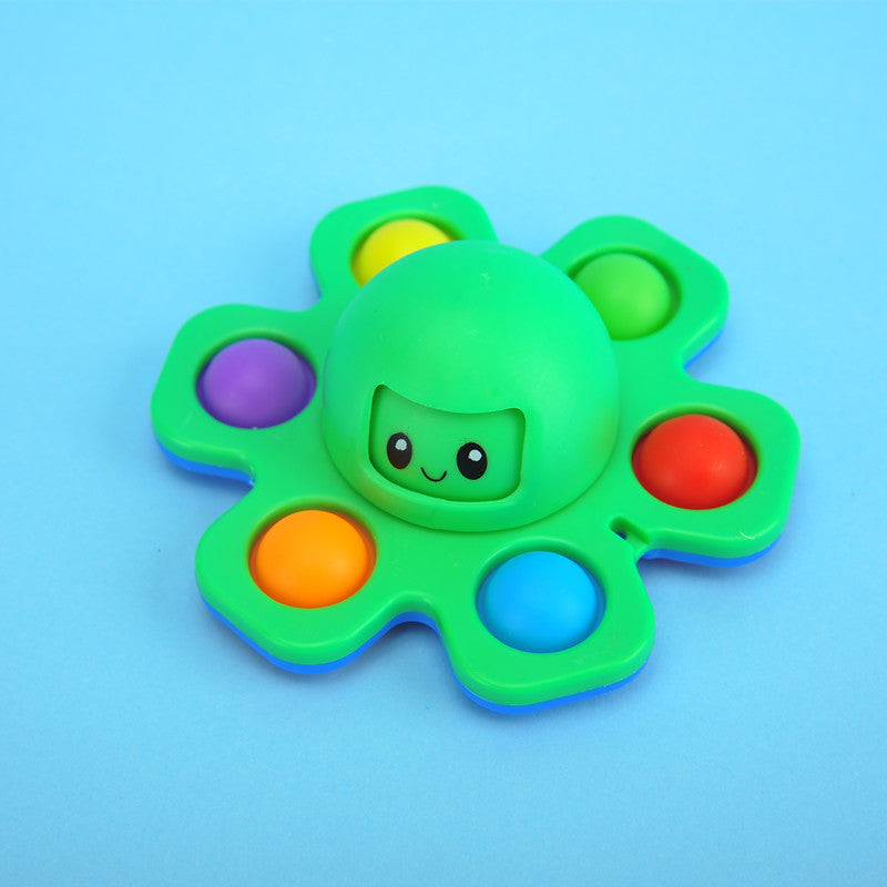 Mainan Gurita Fidget Spinner Pop It 3 Wajah Anti Stress