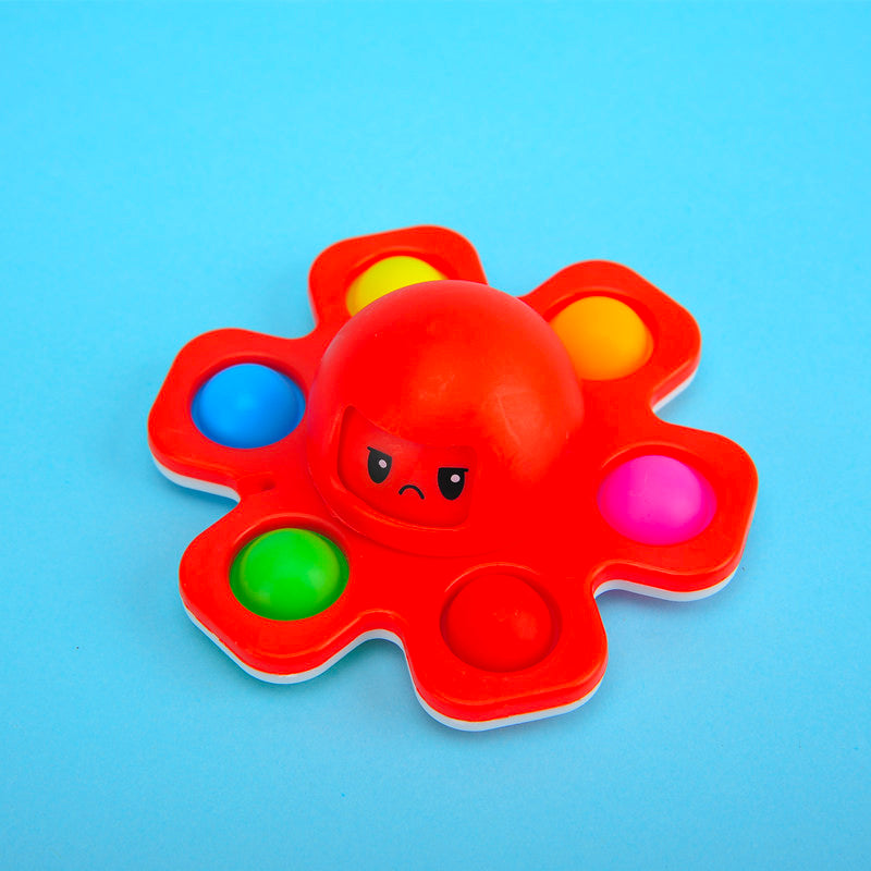 Mainan Gurita Fidget Spinner Pop It 3 Wajah Anti Stress