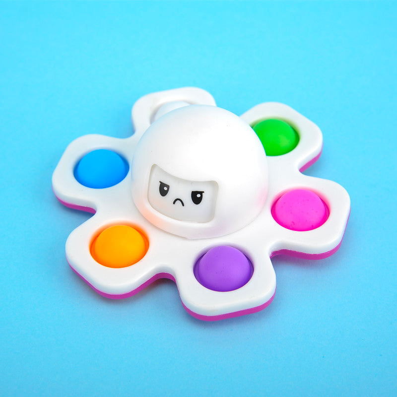 Mainan Gurita Fidget Spinner Pop It 3 Wajah Anti Stress
