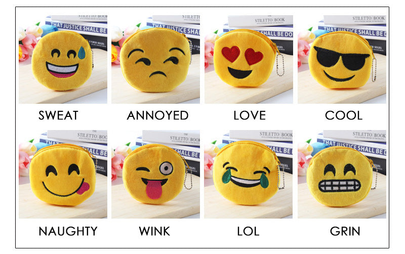 Gantungan Dompet Koin Earphone Ekpresi Smiley Emoticon Face