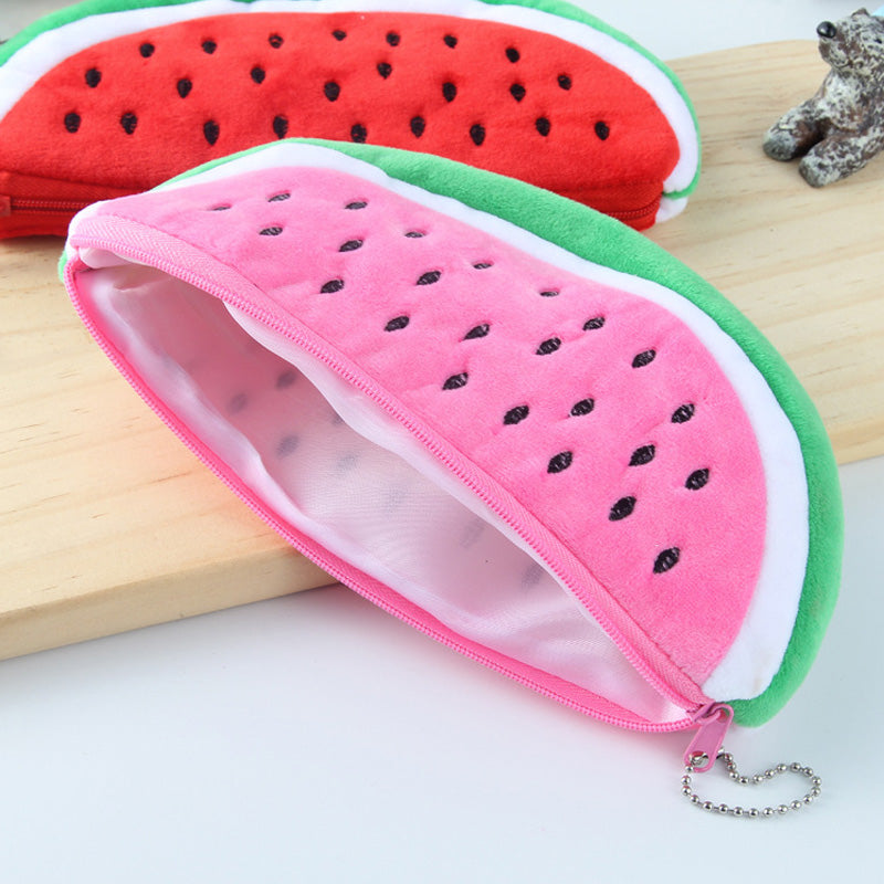 Tempat Pensil Bulu Zipper Potongan Semangka