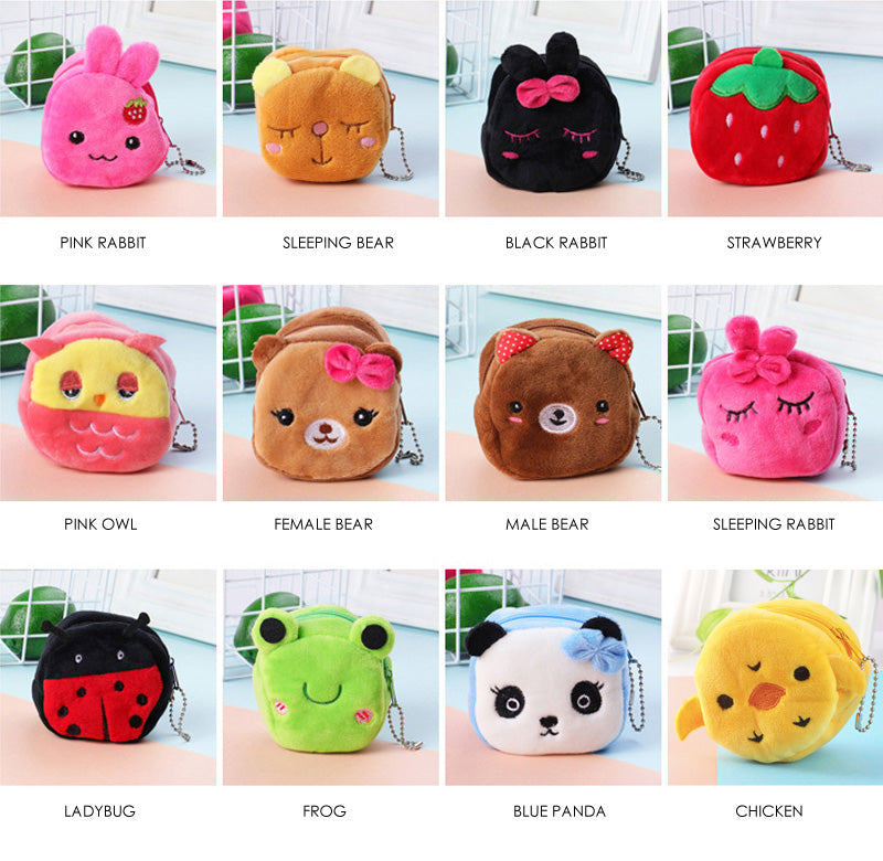 Dompet Kecil Koin Bulu Lembut Motif Kartun Binatang MCO68945