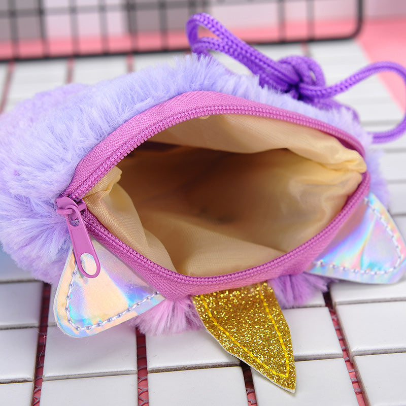 Tas Kecil Bulu Mata Unicorn Warna Pelangi