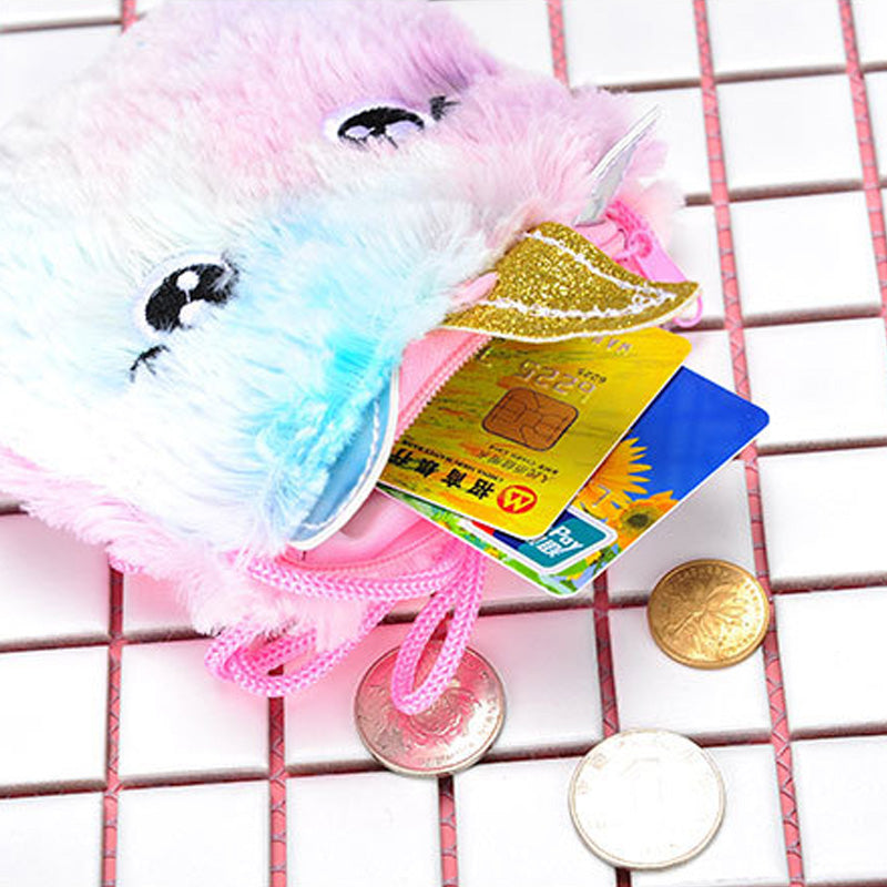 Tas Kecil Bulu Mata Unicorn Warna Pelangi