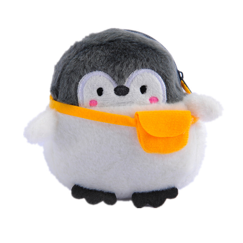 Dompet Kecil Koin Bulu Lembut Penguin Sekolah