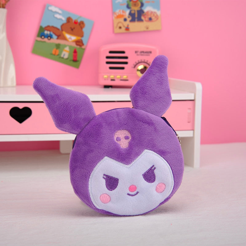 Dompet Kecil Koin Bulu Lembut Kabi Kuromi