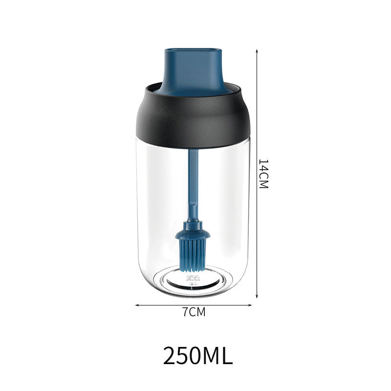 Botol Kaca dengan Tutup Sendok Kuas Praktis Minyak Bumbu Dapur