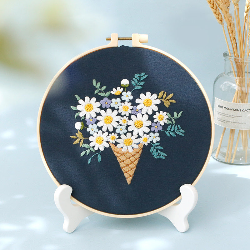 Set Sulam Tangan Pola Pemula Lukisan Hand Embroidery Stater Kit seri D