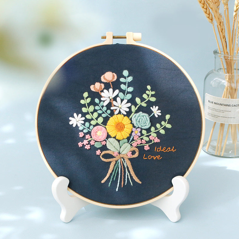 Set Sulam Tangan Pola Pemula Lukisan Hand Embroidery Stater Kit seri D