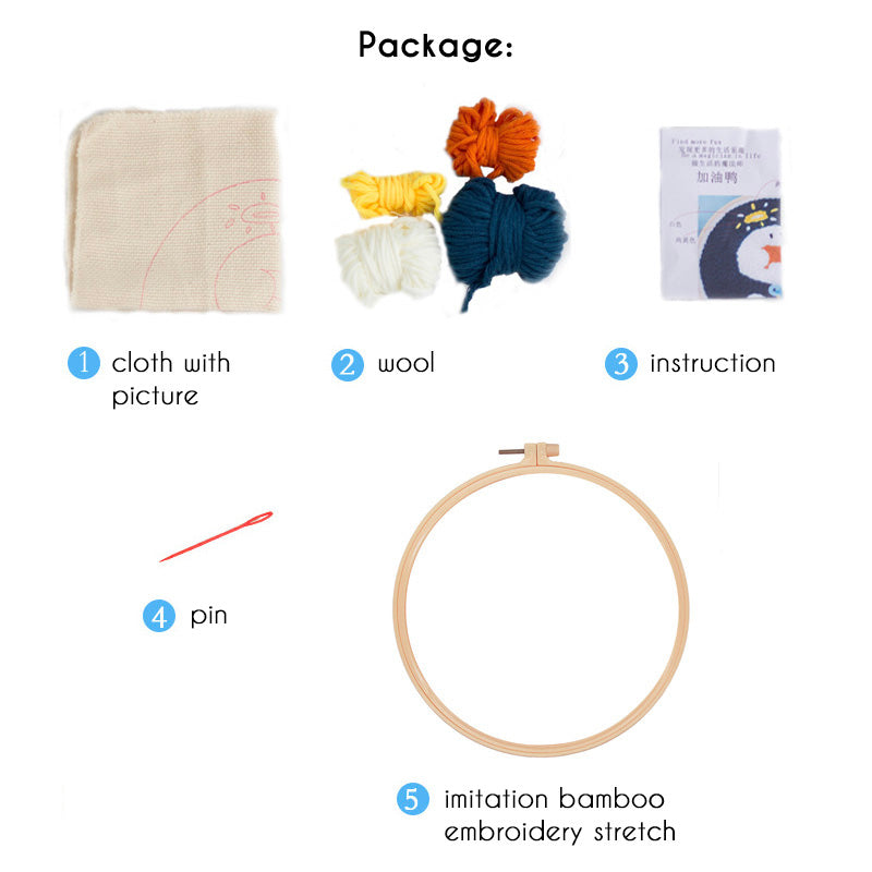 DIY Set Sulam Karakter Punch Needle Kit Seri E