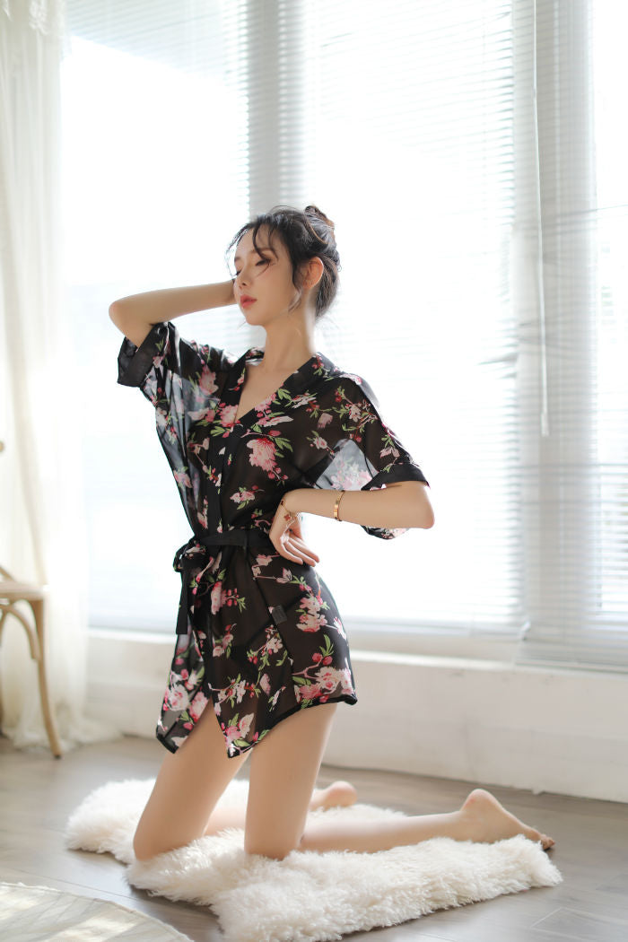 Lingerie Robe Flower Pattern SUX051