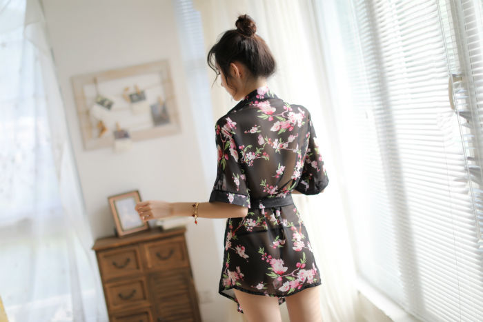 Lingerie Robe Flower Pattern SUX051