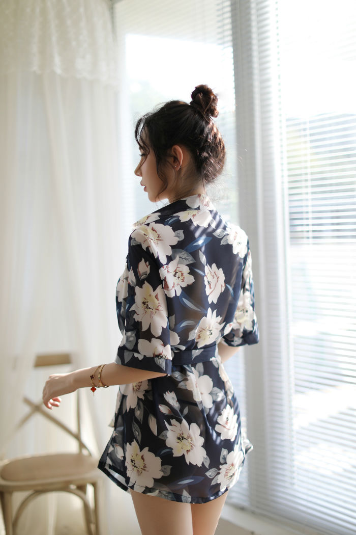 Lingerie Robe Flower Pattern SUX051