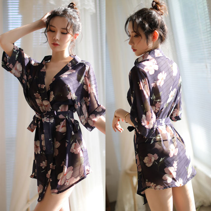 Lingerie Robe Flower Pattern SUX051