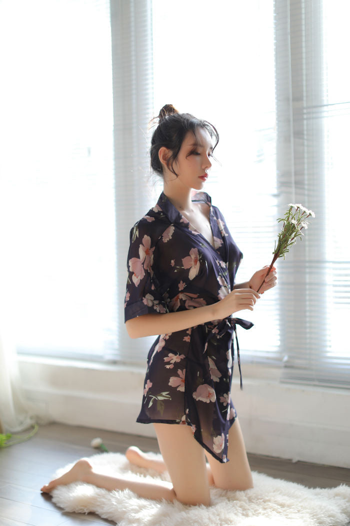 Lingerie Robe Flower Pattern SUX051