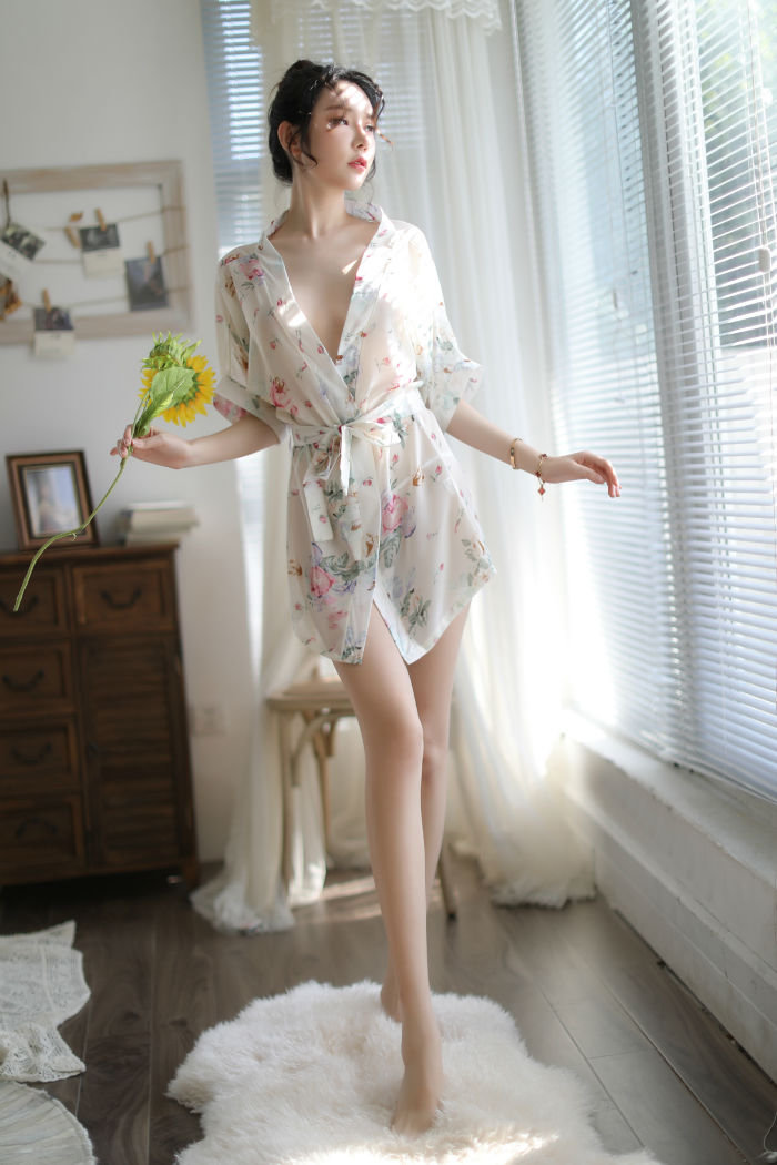 Lingerie Robe Flower Pattern SUX051