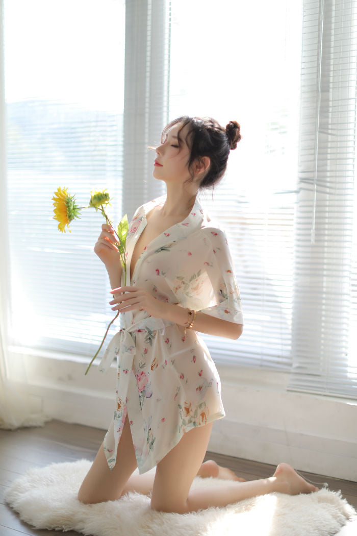 Lingerie Robe Flower Pattern SUX051
