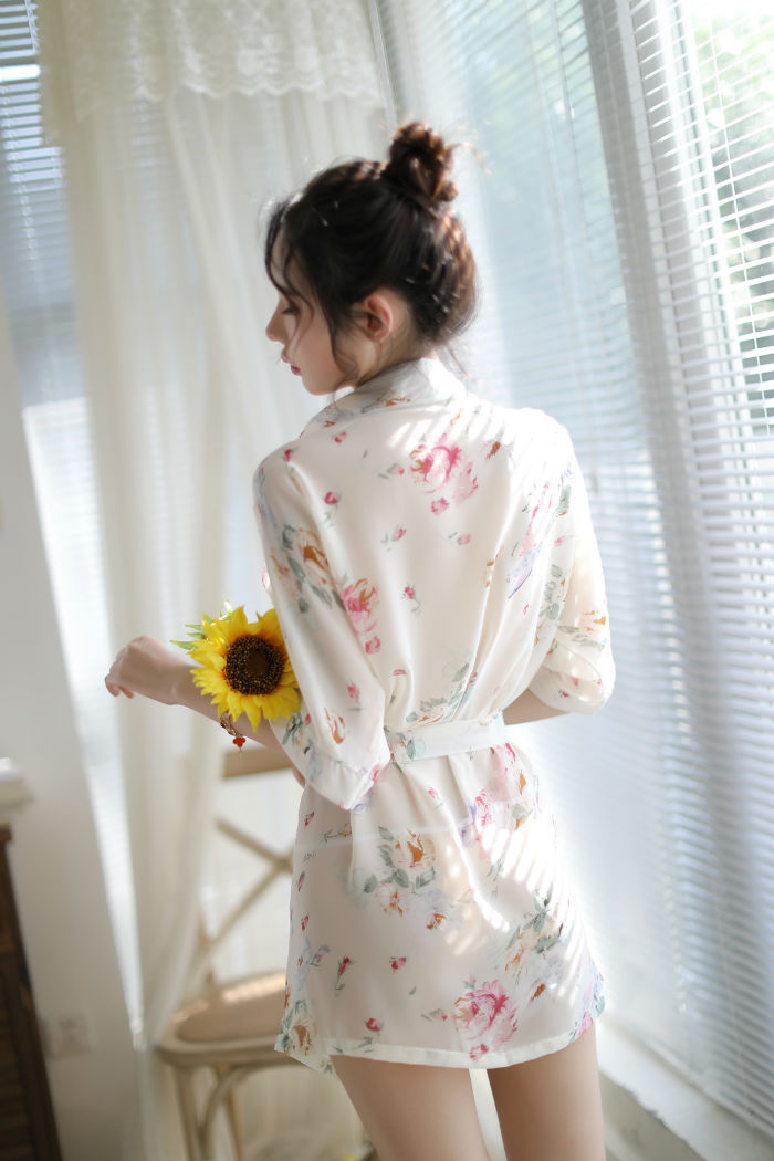 Lingerie Robe Flower Pattern SUX051