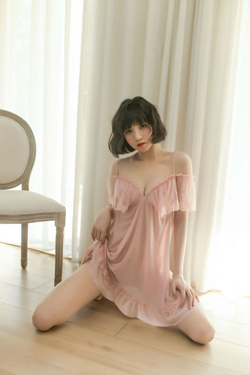 Lingerie Babydoll Lace Upper Open Shoulder SUB608