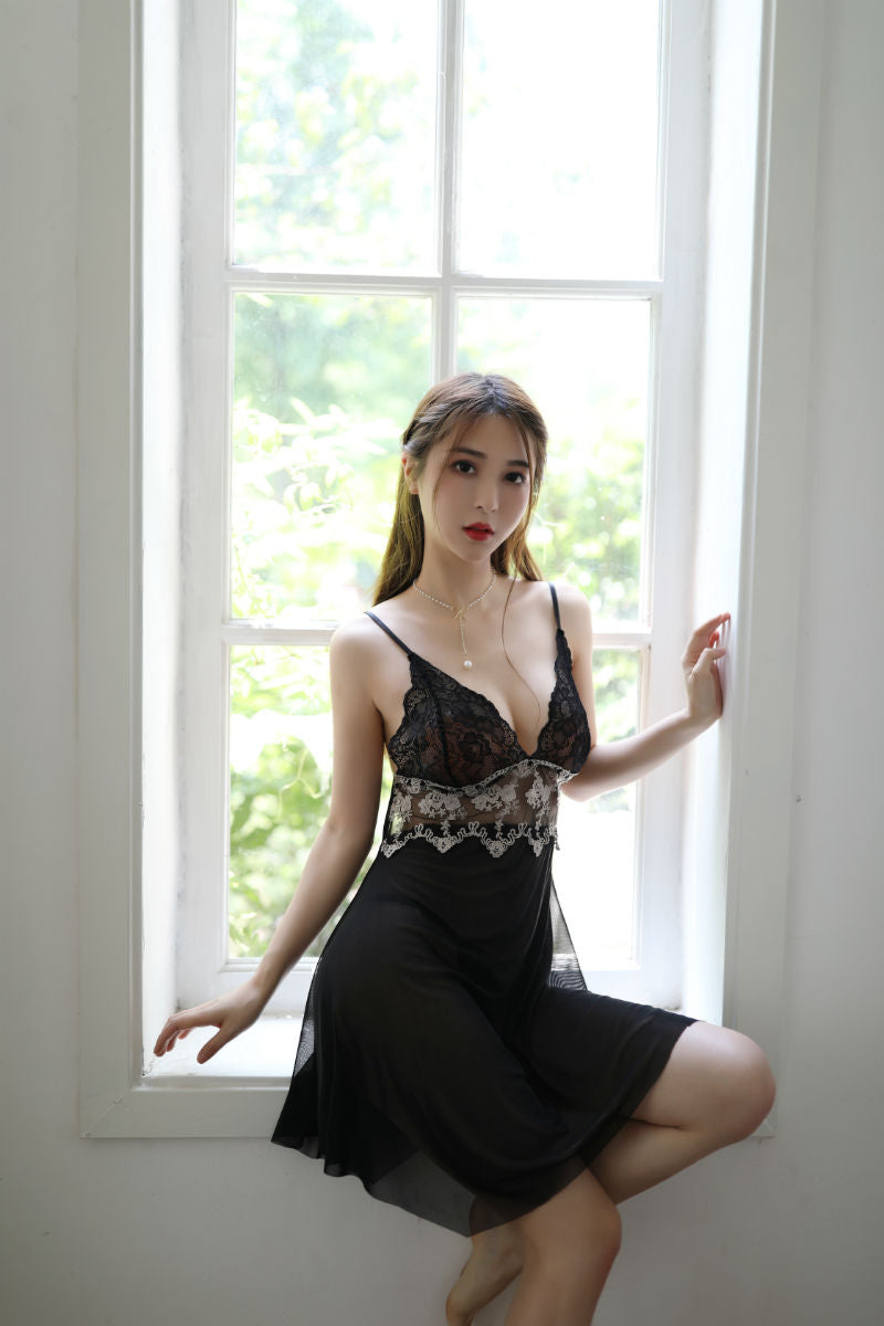 Lingerie Babydoll Lace Upper Dual Tones Underchest SUD106