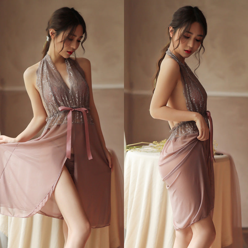 Lingerie Babydoll Lace Upper Halter Neck SUE621