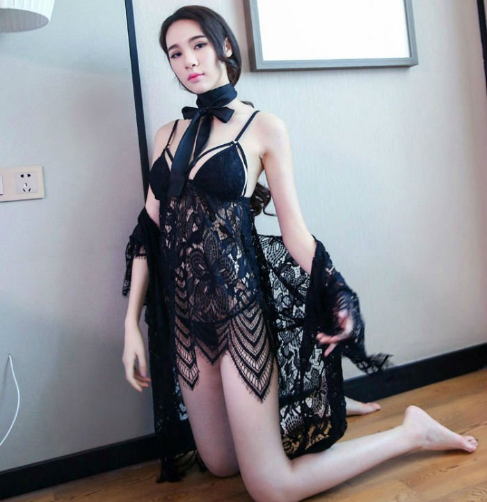 Lingerie Robe and Babydoll Lace Irregular