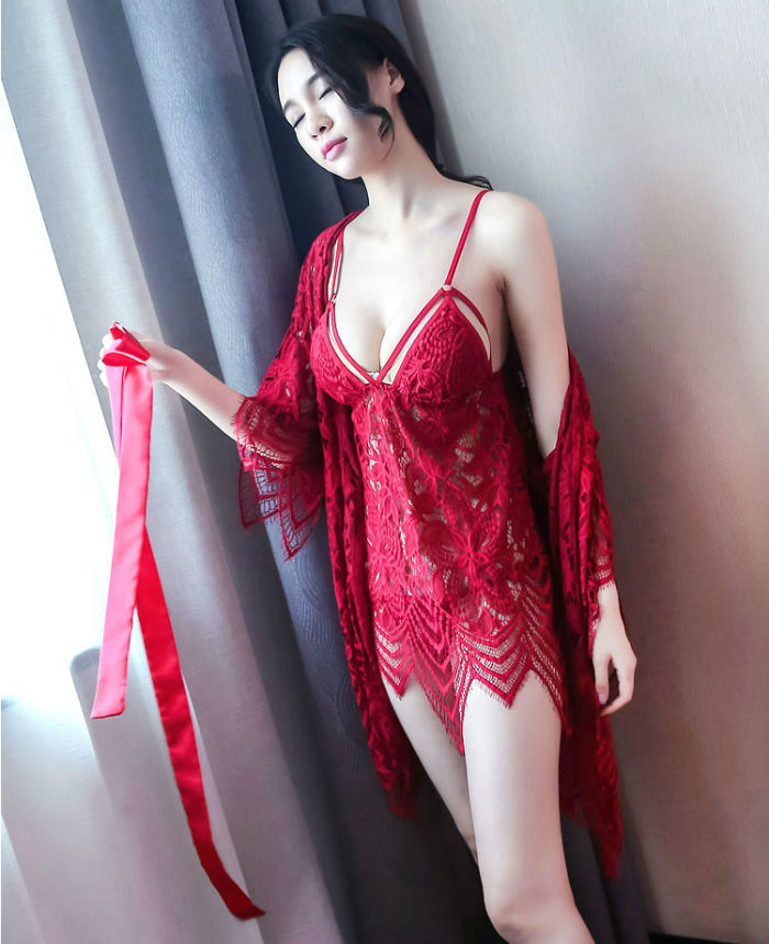 Lingerie Robe and Babydoll Lace Irregular