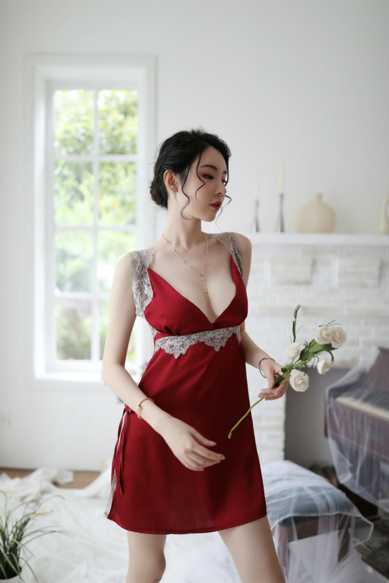 Lingerie Babydoll Dual Tones Lace Top Sides and Underbust SUH418