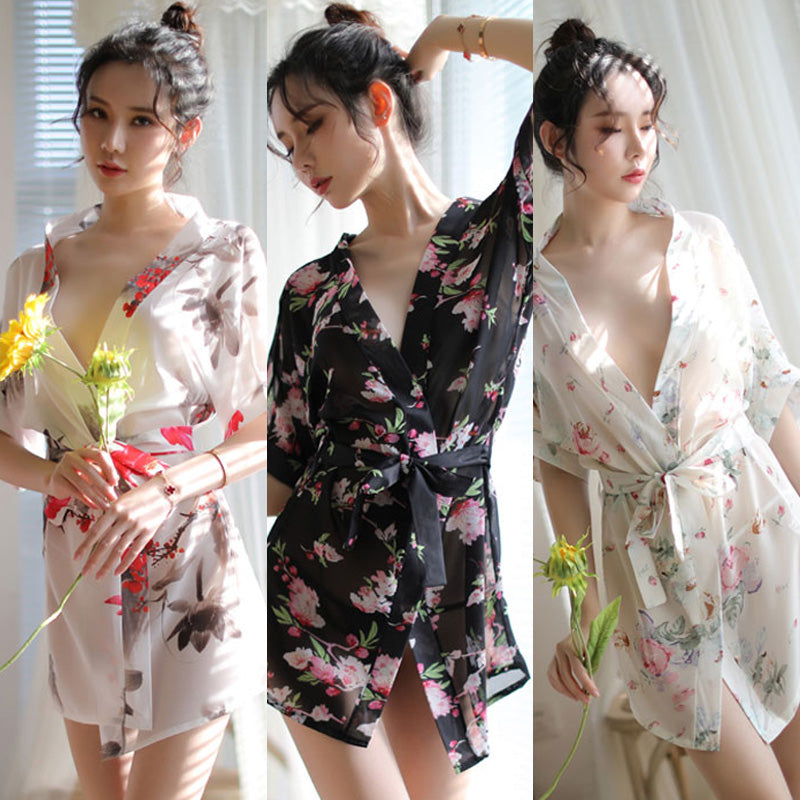 Lingerie Robe Flower Pattern SUX051