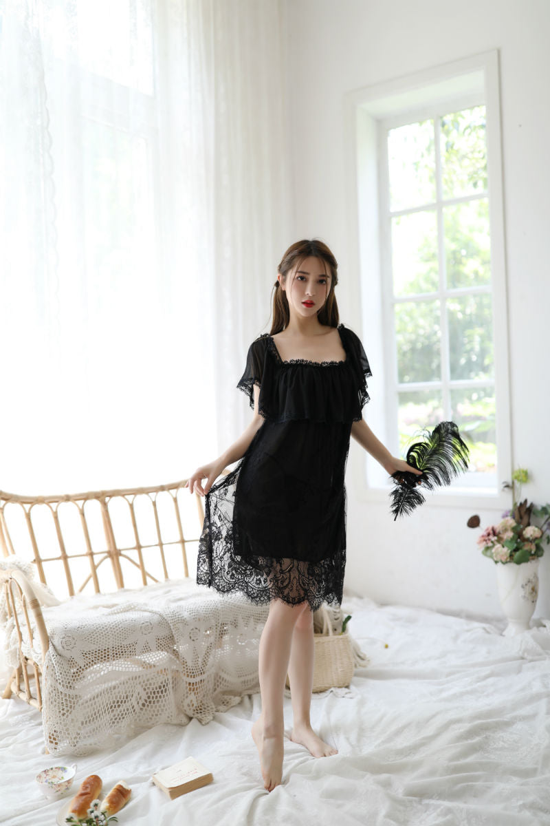 Lingerie Babydoll Layered Ruffled Upper Lace SUX053