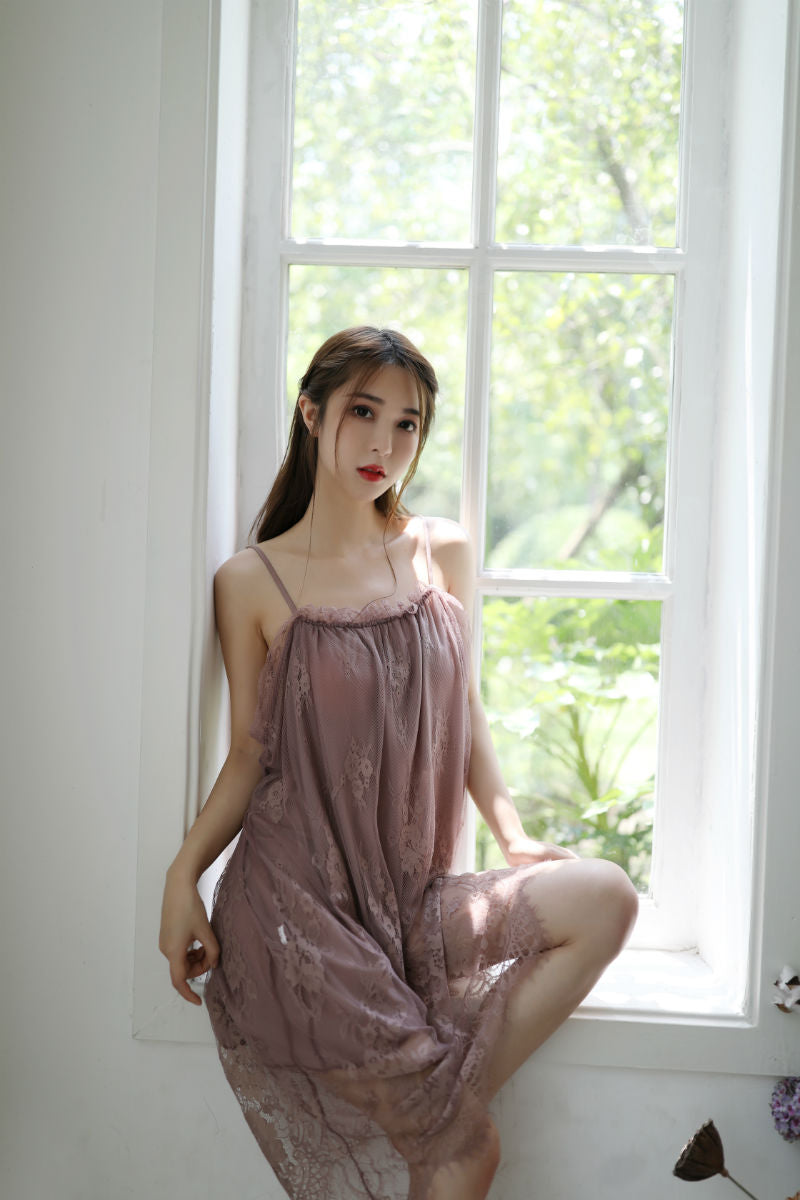 Lingerie Babydoll Long Dual Layered Lace SUX060